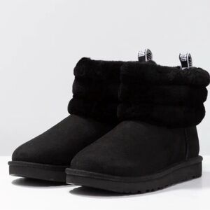 Ugg Fluff Mini Quilted Black Boots